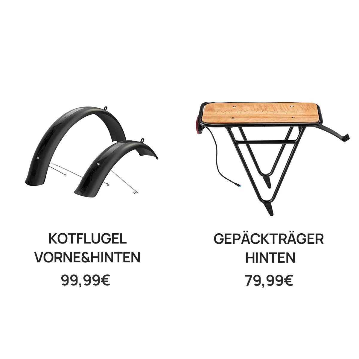 Kotflügel vorne&hinten&Gepäckträger hinten (Asphalt-Serie)