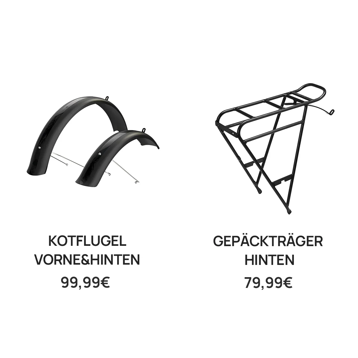 Kotflügel vorne&hinten&Gepäckträger hinten (FLINT PRO-Serie)